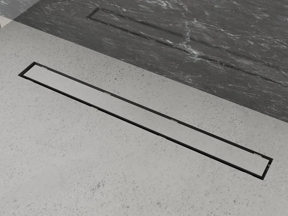Душевой трап (лоток) Plumberia Selection PSL Linear 120 см, черный матовый Sancos — официальный сайт