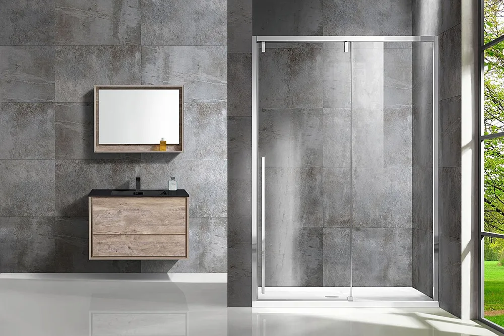 Душевая дверь в нишу Vincea Lugano VDS-1L160CL-1 160 см, профиль хром Sancos — официальный сайт