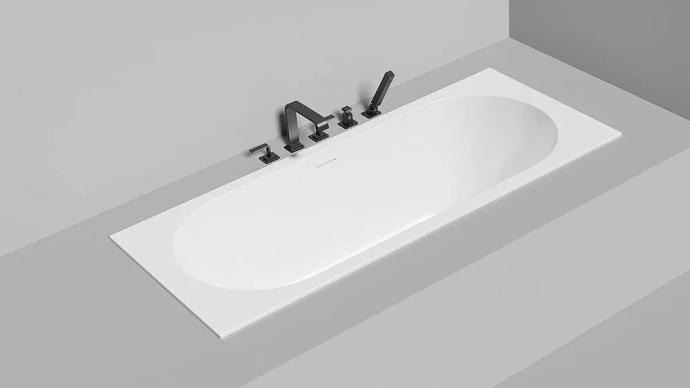 Ванна из искусственного камня Salini Ornella Kit Axis S-Sense 170x75 см, встраиваемая, матовая белая Sancos — официальный сайт