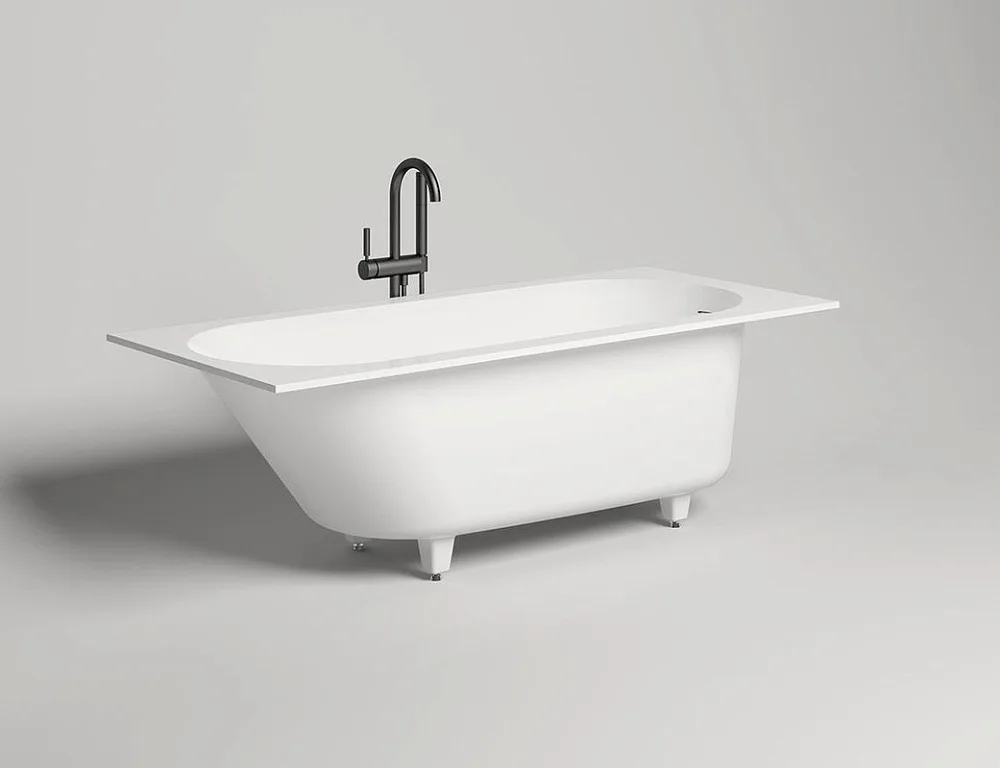 Ванна из искусственного камня Salini Ornella Kit S-Sense 170x80 см, встраиваемая, белая, на ножках,  Sancos — официальный сайт
