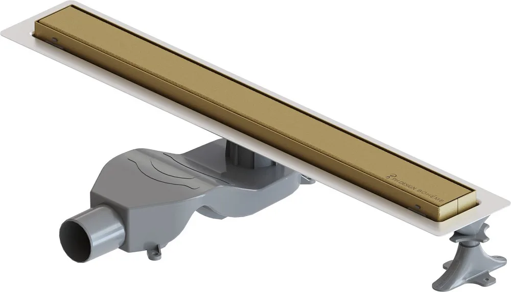 Душевой трап (лоток) Boheme Premium Linear, 60 см, матовое золото Sancos — официальный сайт