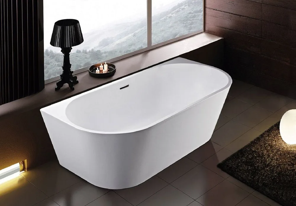 Акриловая ванна Art&Max AM-206-1700-800 170x80 см, пристенная, белая, овальная, с каркасом Sancos — официальный сайт