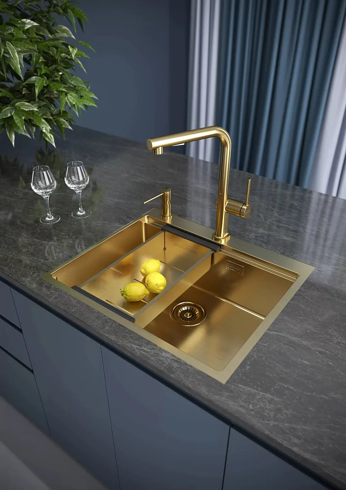 Дозатор для кухонной мойки,Paulmark Kraft D003-BG брашированное золото Sancos — официальный сайт