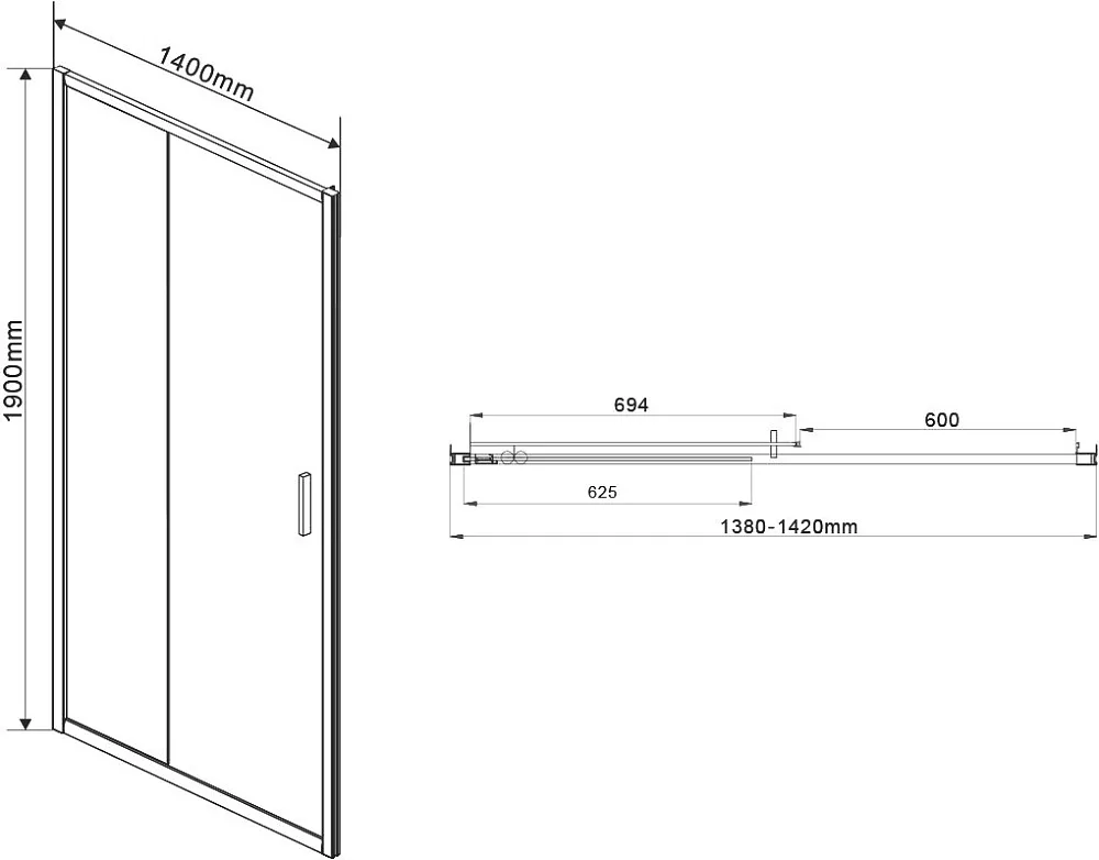 Душевая дверь в нишу Vincea Garda VDS-1G140CLGM 140 см, профиль вороненая сталь, стекло прозрачное Sancos — официальный сайт