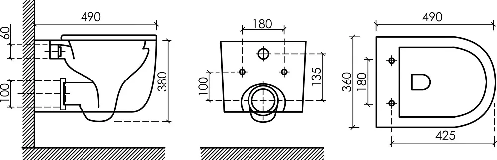 Унитаз подвесной Ceramicanova Ulma Rimless CN4006MB Sancos — официальный сайт
