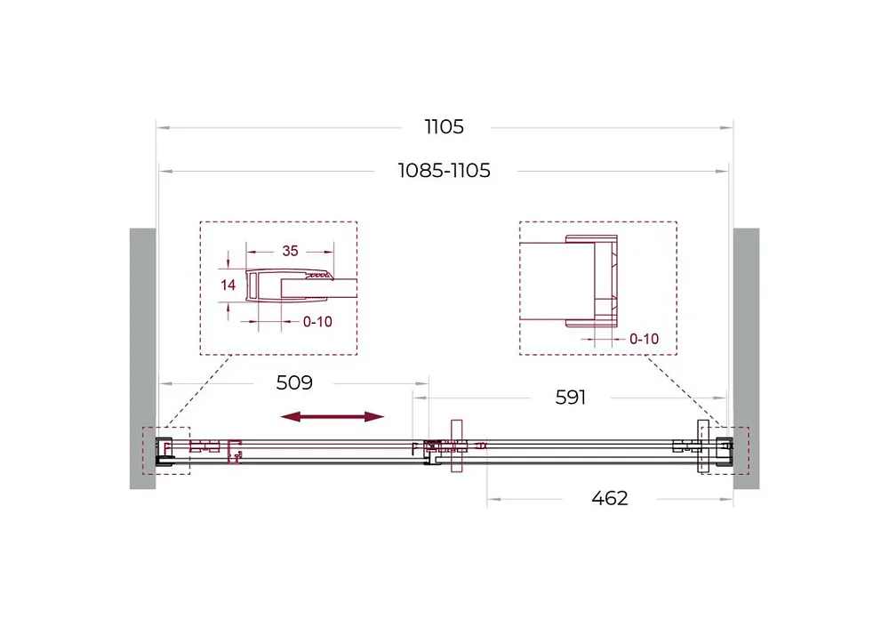 Душевая дверь в нишу BelBagno Soft Close-1 BF-1-110-C-Cr профиль хром Sancos — официальный сайт