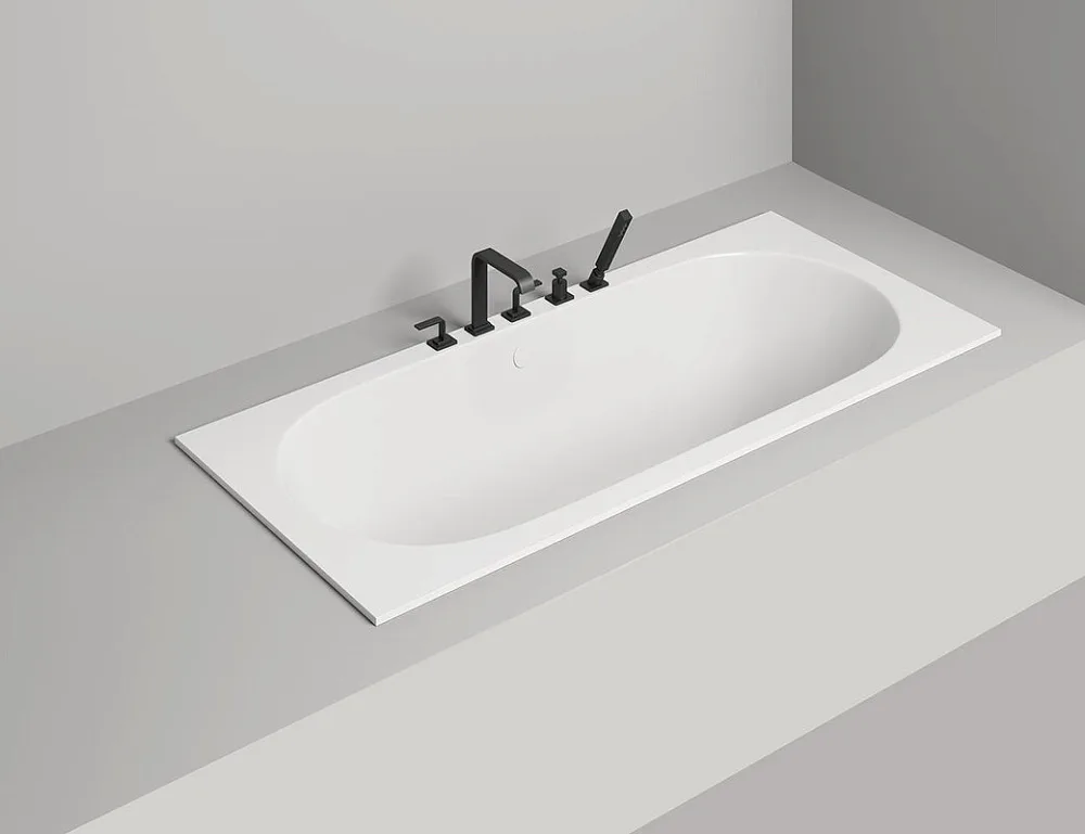 Ванна из искусственного камня Salini Ornella Axis S-Sense 180x80 см, встраиваемая, белая, на ножках Sancos — официальный сайт