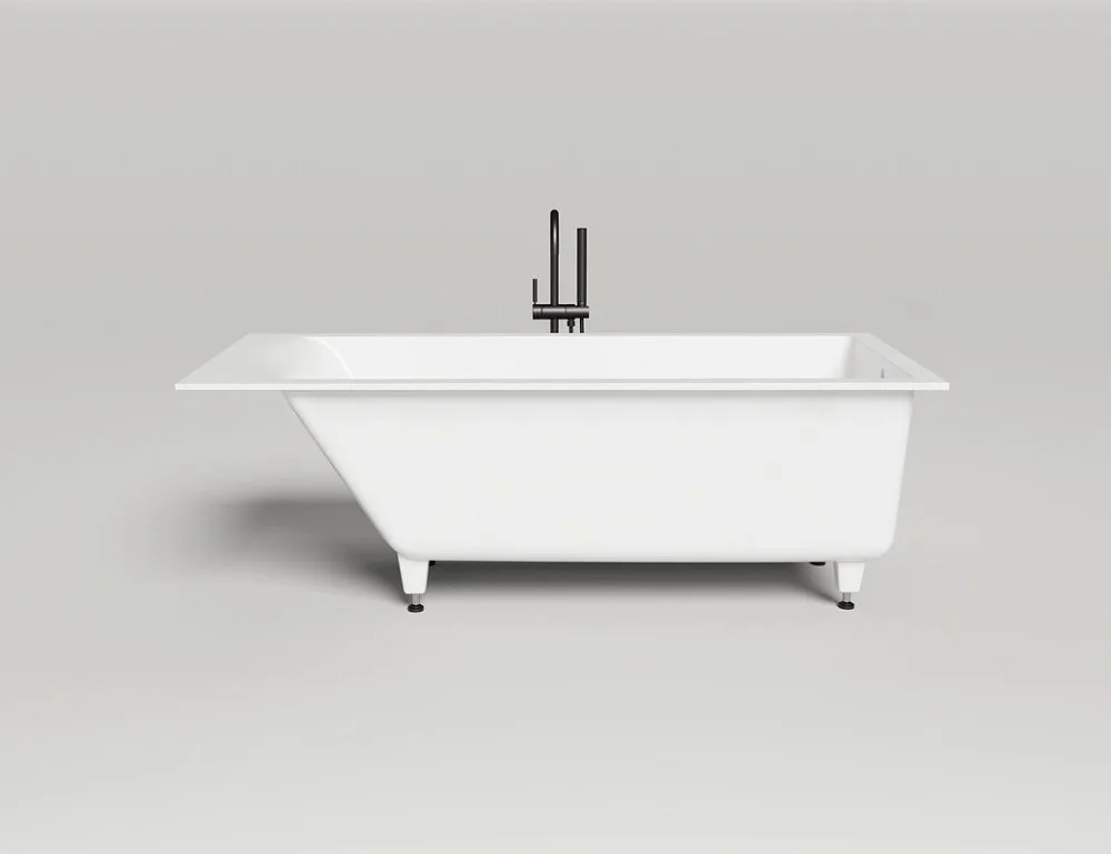 Ванна из искусственного камня Salini Cascata S-Sense 170x70 см, встраиваемая, матовая белая, на ножк Sancos — официальный сайт