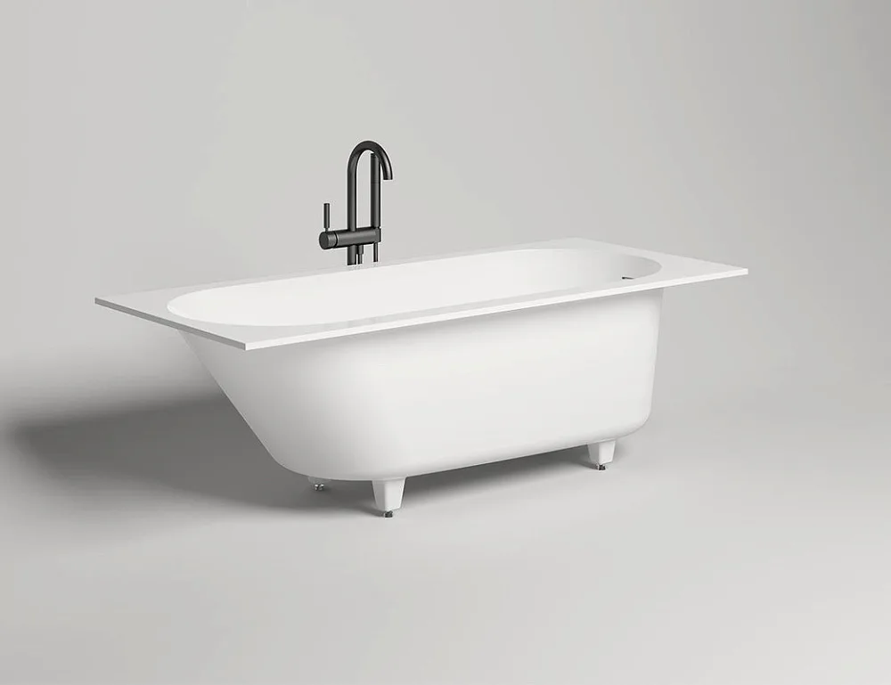 Ванна из искусственного камня Salini Ornella Kit S-Sense 170x75 см, встраиваемая, матовая белая, на  Sancos — официальный сайт