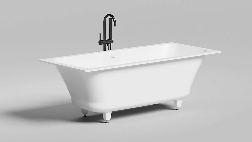 Ванна из искусственного камня Salini Orlanda Axis Kit S-Sense 170x75 см, встраиваемая, белая, на нож Sancos — официальный сайт