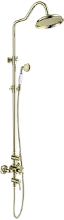 Душевая стойка AQUATEK Классик AQ2563PG, с термостатом, полированное золото