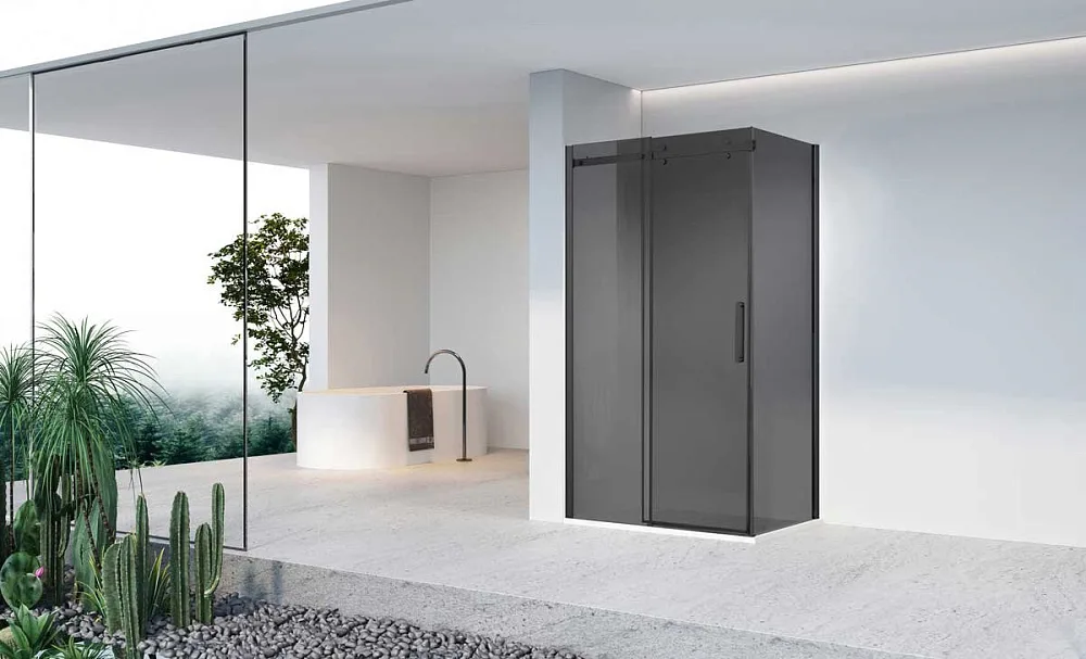 Душевой уголок Vincea Como-N VSR-4CN8013CGB 130х80 см, профиль матовый черный, стекло тонированное с Sancos — официальный сайт