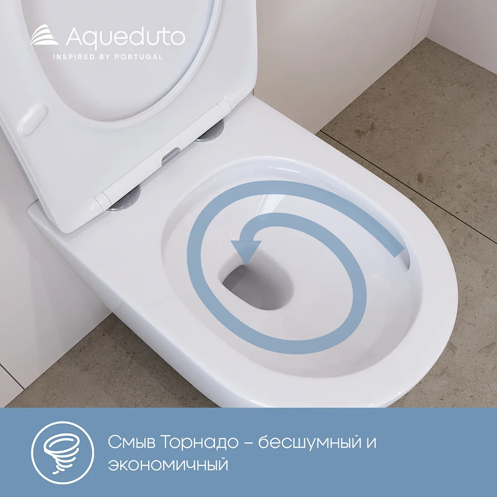 Унитаз подвесной Aqueduto OVO Tornado OVOT2110 белый глянцевый Sancos — официальный сайт