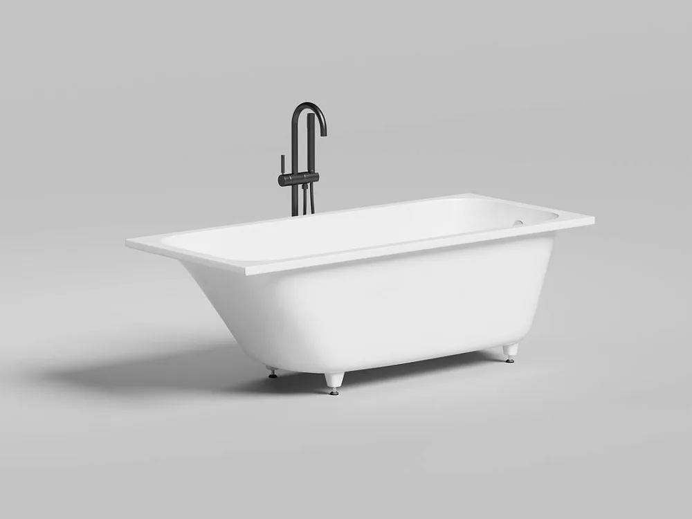 Ванна из искусственного камня Salini Orlanda S-Sense 160x70 см, встраиваемая, белая, на ножках Sancos — официальный сайт