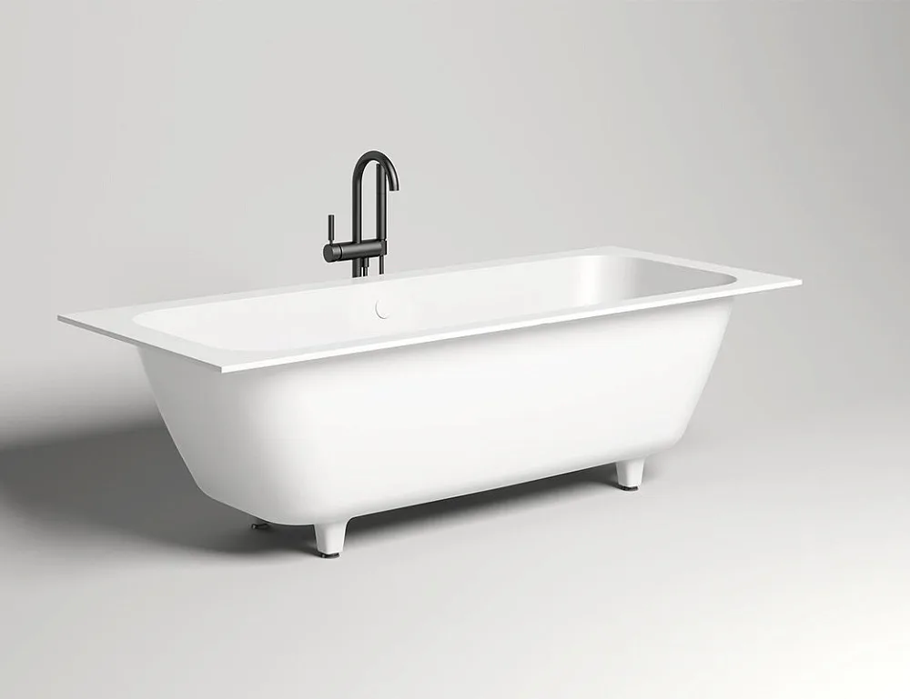 Ванна из искусственного камня Salini Orlanda Axis S-Sense 180x80 см, встраиваемая, белая, на ножках Sancos — официальный сайт