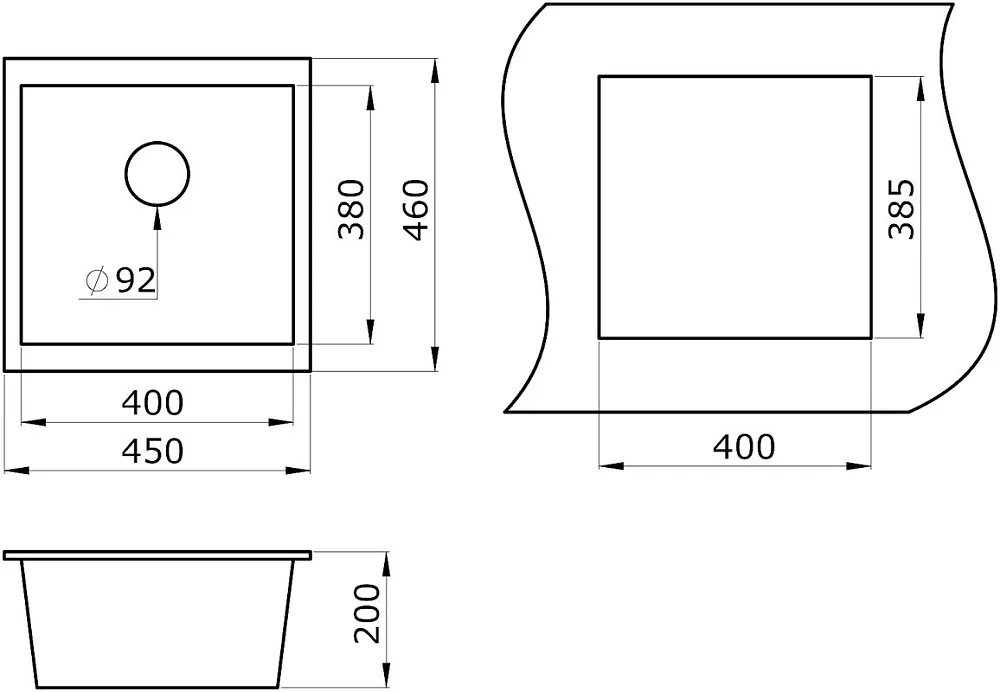 Мойка кухонная Paulmark Brilon PM104546-BL черный Sancos — официальный сайт