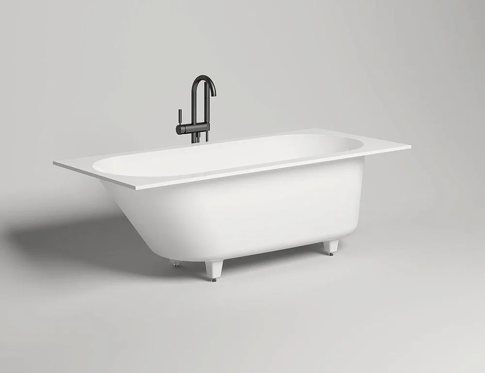 Ванна из искусственного камня Salini Ornella S-Sense 170x75 см, встраиваемая, белая, на ножках Sancos — официальный сайт