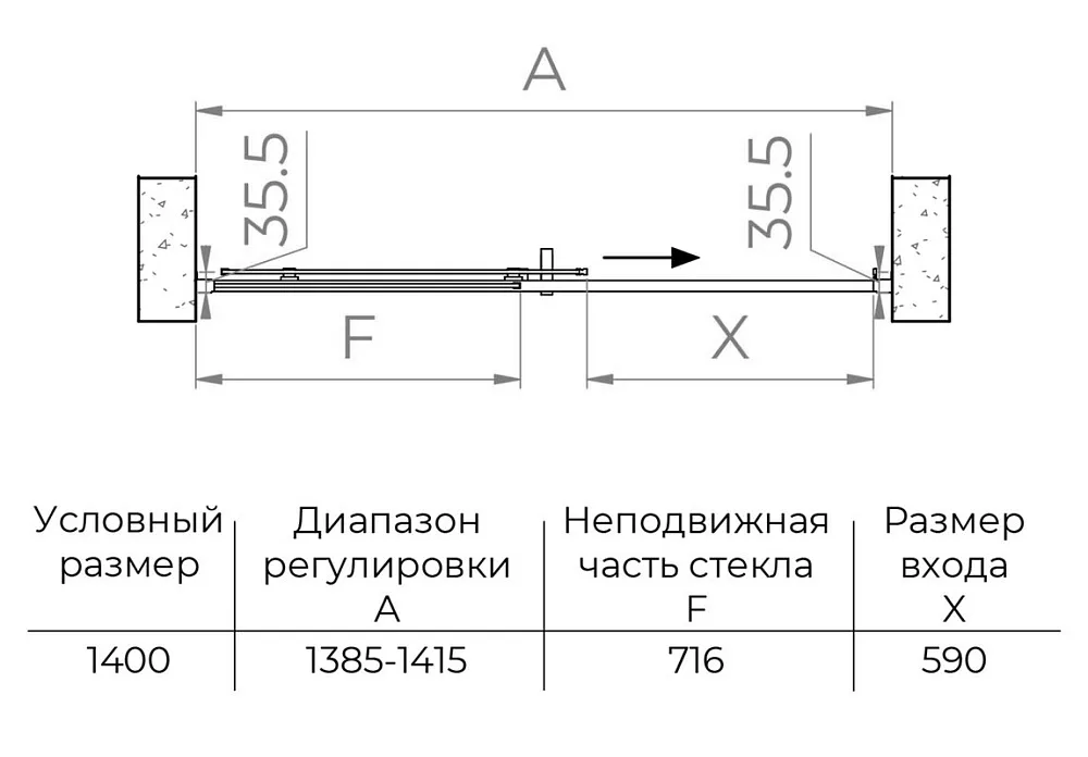 Душевая дверь в нишу RGW Passage PA-017-B 150х195, профиль черный Sancos — официальный сайт