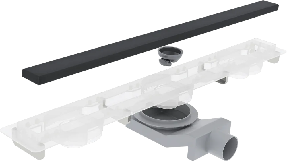 Душевой трап (лоток) Plumberia Selection PSM Modular 60 см, черный матовый Sancos — официальный сайт
