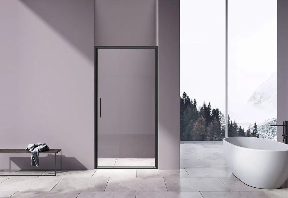 Душевая дверь Vincea Slim 8mm VDP-4SL100CLB, черный, стекло прозрачное Sancos — официальный сайт