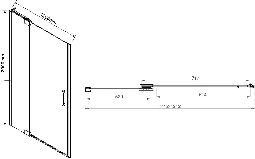 Душевая дверь в нишу Vincea Extra VDP-1E1112CL 110/120 см, стекло прозрачное, хром Sancos — официальный сайт