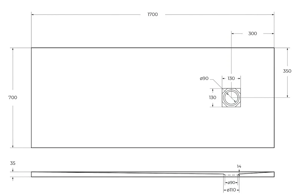 Поддон для душа BelBagno Uno TRAY-MR-UNO-AH-170/70-35-W-NO 170х70, белый, с сифоном Sancos — официальный сайт