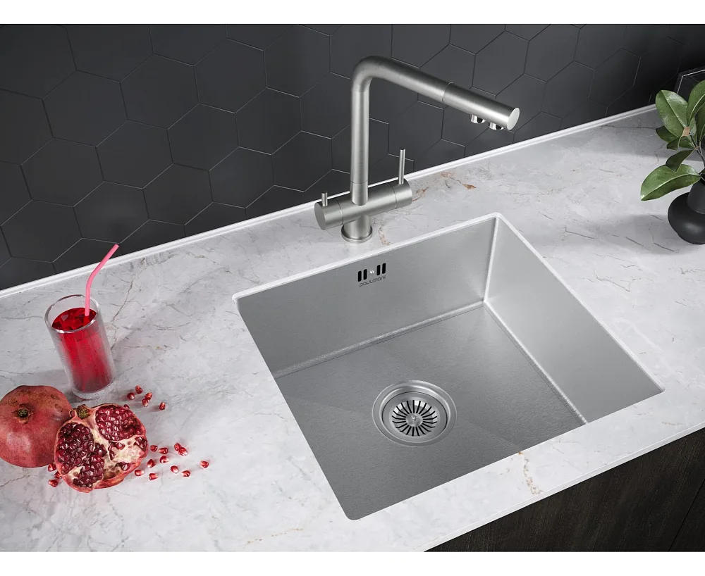 Смеситель для кухни Paulmark Skalen Sk213020-BS, брашированная сталь Sancos — официальный сайт