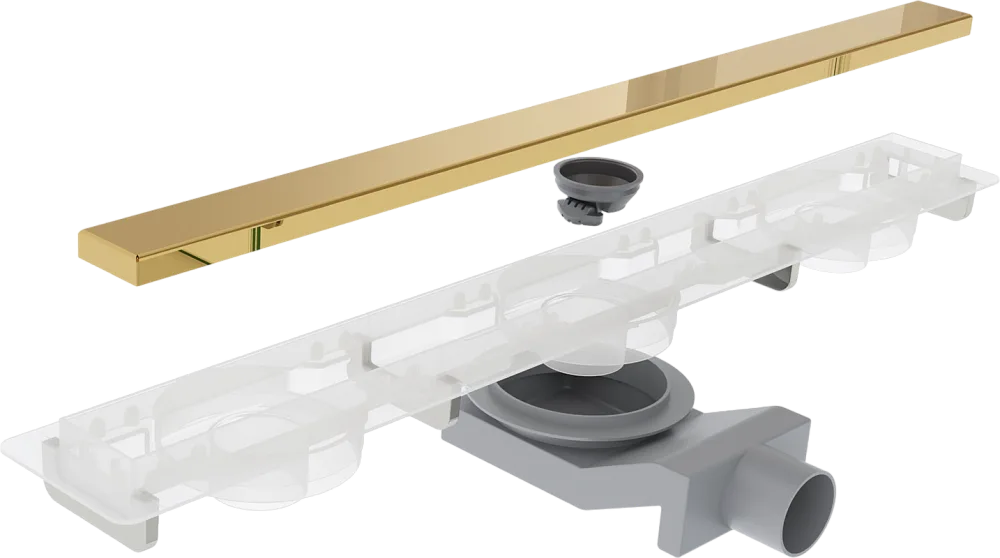 Душевой трап (лоток) Plumberia Selection PSM Modular 70 см, золото 24К Sancos — официальный сайт