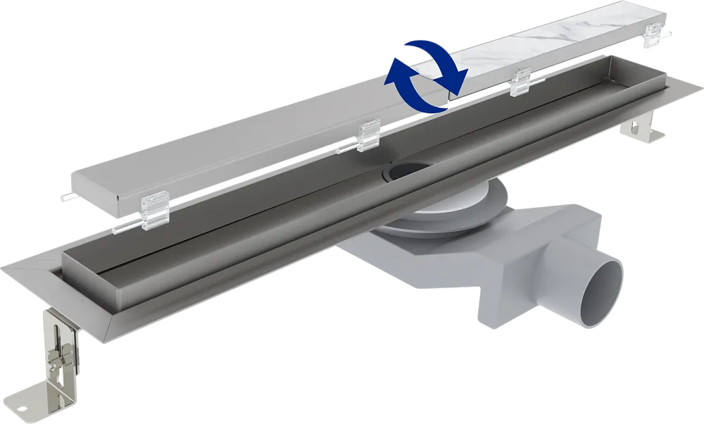 Душевой трап (лоток) Plumberia Selection PST In-Tile 80 см, нержавеющая сталь матовая Sancos — официальный сайт