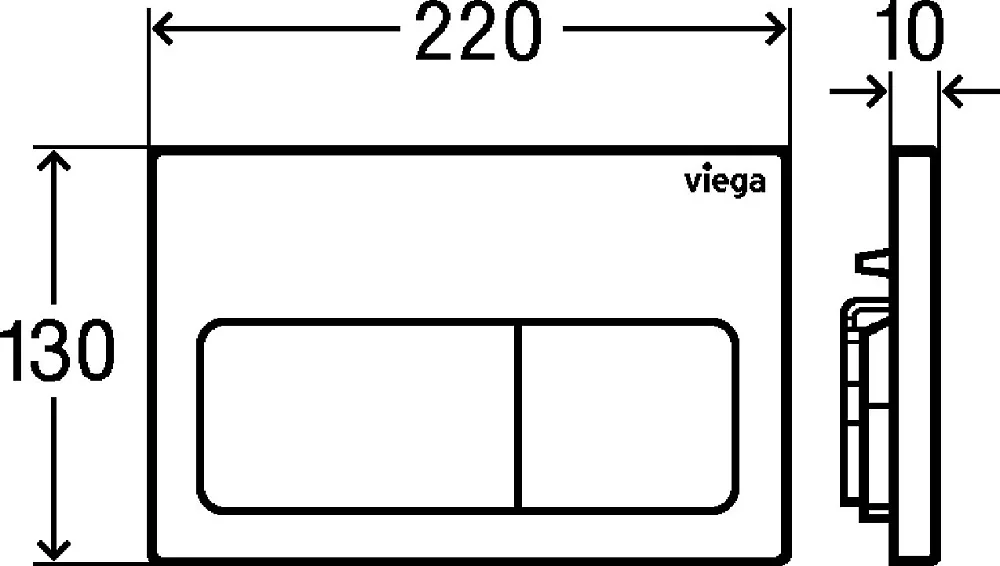 Кнопка смыва Viega Prevista 8601.1 хром матовый Sancos — официальный сайт