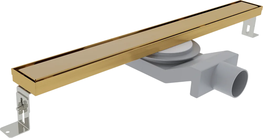 Душевой трап (лоток) Plumberia Selection PSL Linear 80 см, золото брашированное Sancos — официальный сайт