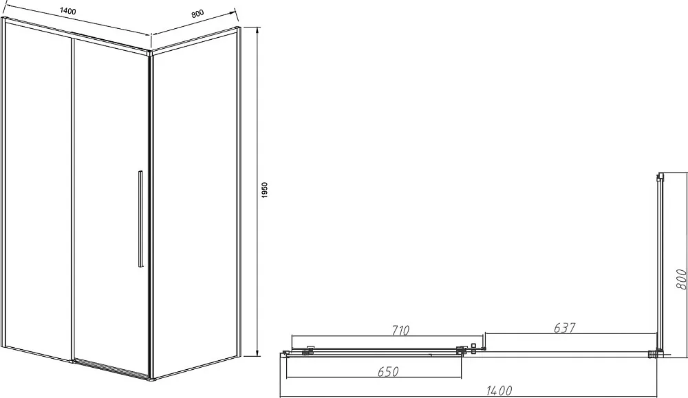 Душевой уголок Vincea Slim-N VSR-4SN8014CL 140х80 см, профиль хром Sancos — официальный сайт
