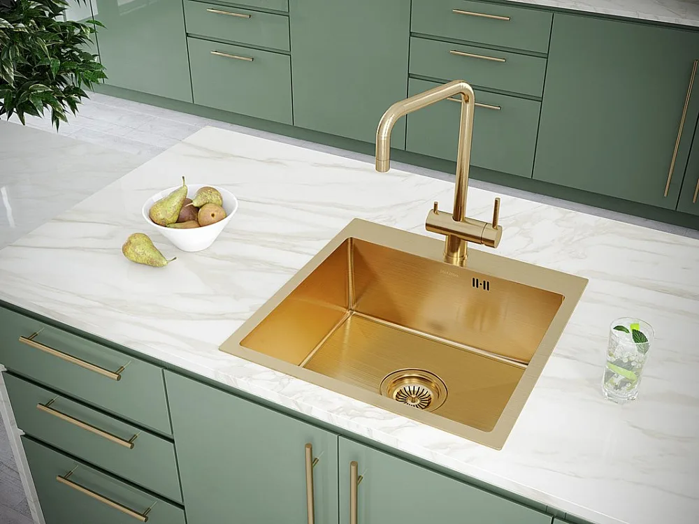 Мойка кухонная Paulmark Kroner PM215951-BG брашированное золото Sancos — официальный сайт