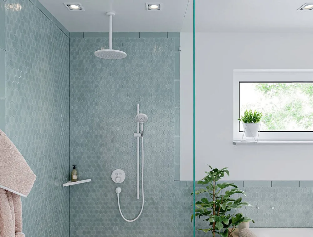Термостатический смеситель встраиваемый Hansgrohe ShowerSelect S 15743700, для душа, матовый белый Sancos — официальный сайт