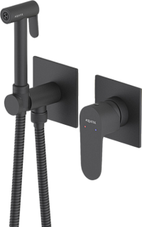 Гигиенический душ AQUATEK Оберон AQ1220MB со смесителем, С ВНУТРЕННЕЙ ЧАСТЬЮ, матовый черный