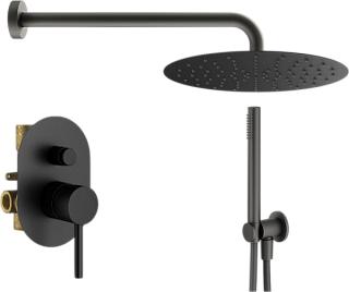 Душевой комплект Plumberia Selection Ixo KITXO15NOKING, С ВНУТРЕННЕЙ ЧАСТЬЮ, черный матовый