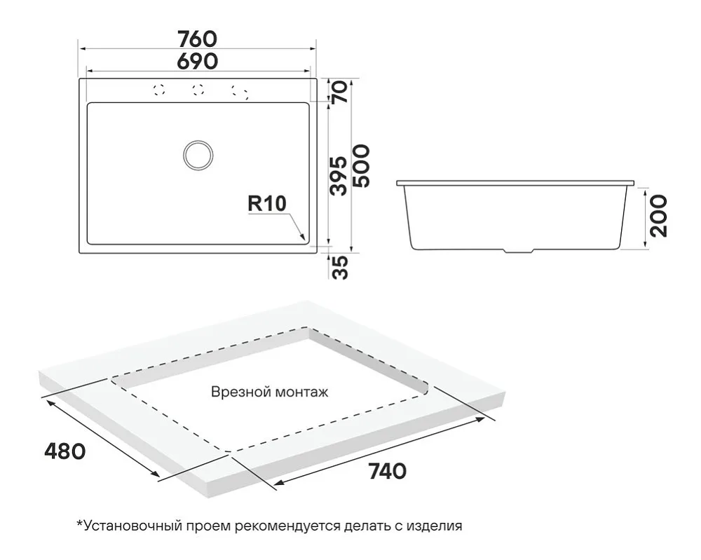 Мойка кухонная Paulmark Decoration 41 PM937650-WH white Sancos — официальный сайт
