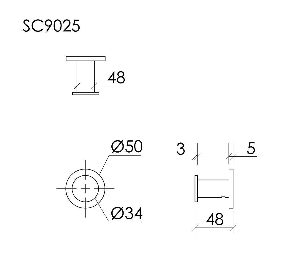 Крючок Sancos Base SC9025BG брашированное золото Sancos — официальный сайт