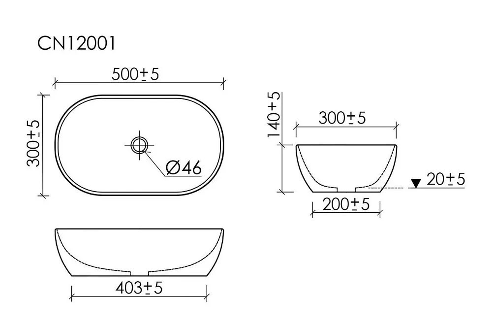 Раковина накладная Ceramicanova Twist овальная 50 см цвет белый CN12001 Sancos — официальный сайт