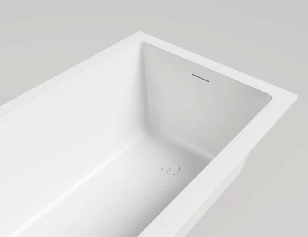 Ванна из искусственного камня Salini Cascata Kit S-Sense 170x75 см, встраиваемая, матовая белая, на  Sancos — официальный сайт