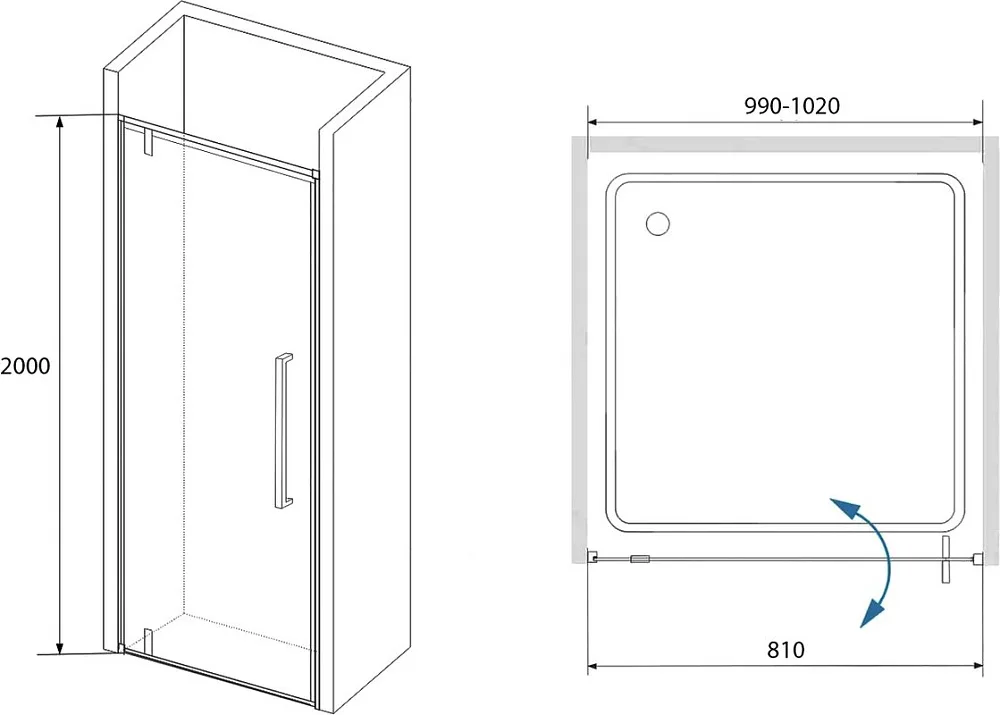 Душевой уголок RGW Stilvoll SV-02+100 см (99-102)x100x200 профиль хром, стекло прозрачное Sancos — официальный сайт