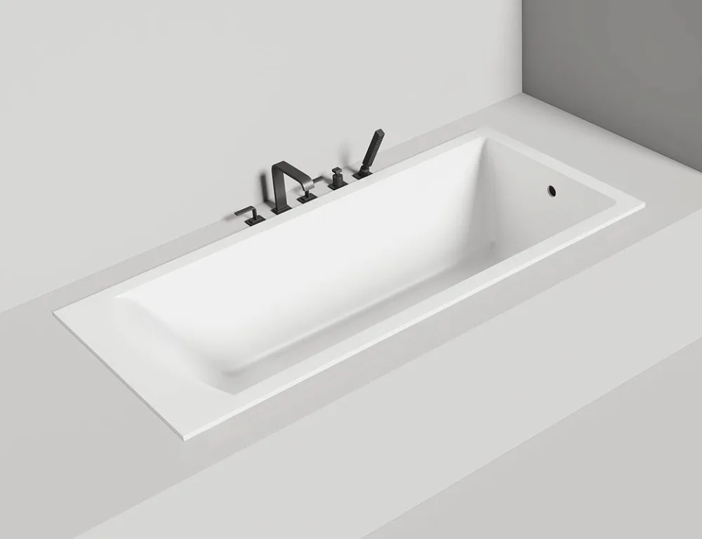 Ванна из искусственного камня Salini Cascata S-Stone 180x80 см, встраиваемая, матовая белая, на ножк Sancos — официальный сайт