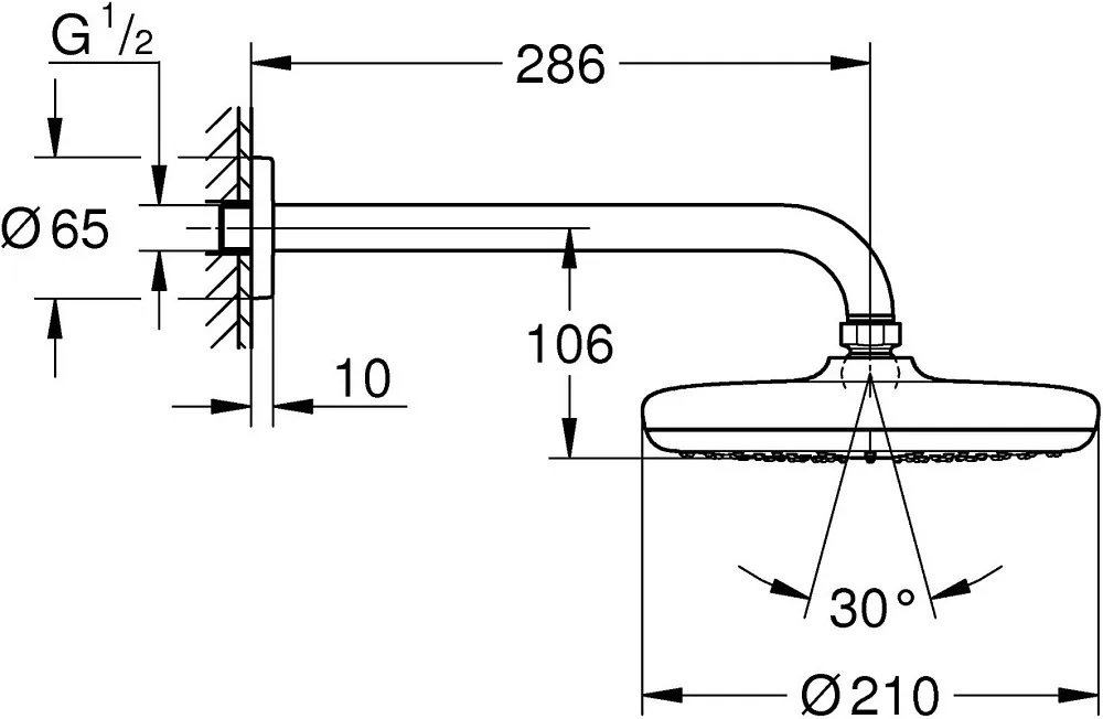 Верхний душ Grohe Tempesta 26412000 Sancos — официальный сайт