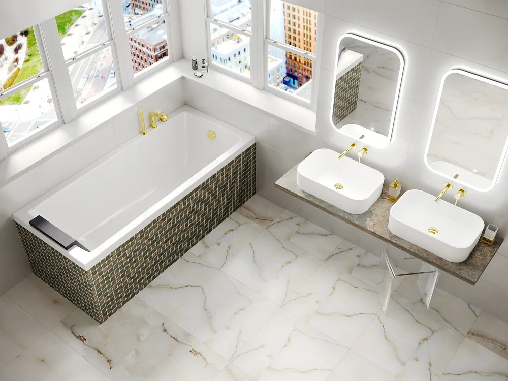 Акриловая ванна WHITECROSS Wave 170x70 см, пристенная, белая Sancos — официальный сайт