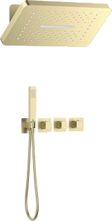 Душевой комплект Timo Petruma SX-5249/17SM, С ВНУТРЕННЕЙ ЧАСТЬЮ, с термостатом, матовое золото