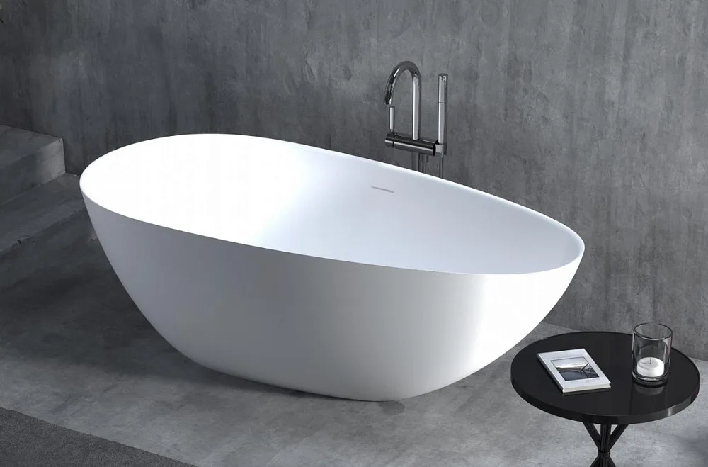 Ванна из искусственного камня Salini Paola In S-Sense 170x80 см, отдельностоящая, белая, овальная, с Sancos — официальный сайт