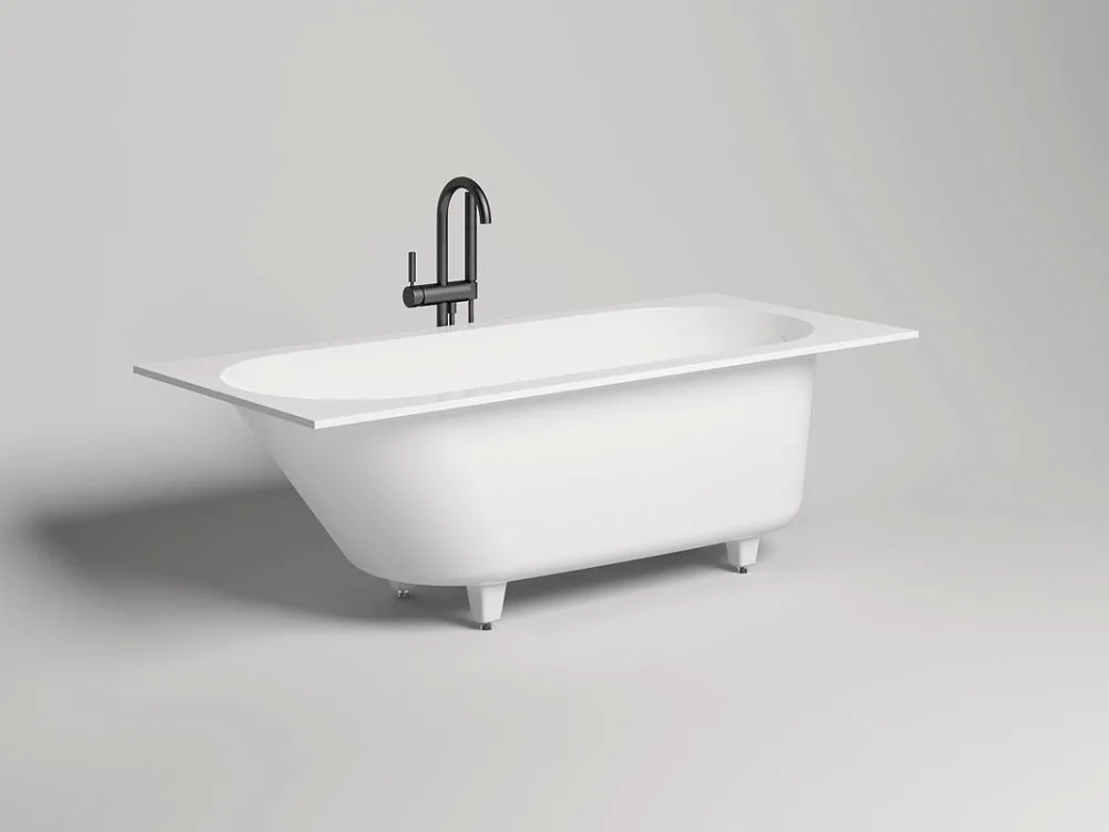 Ванна из искусственного камня Salini Ornella S-Sense 160x70 см, встраиваемая, белая, на ножках Sancos — официальный сайт