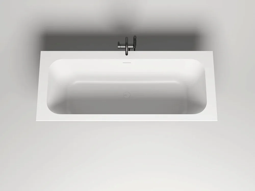 Ванна из искусственного камня Salini Orlanda Axis Kit S-Sense 190x80 см, встраиваемая, белая, на нож Sancos — официальный сайт