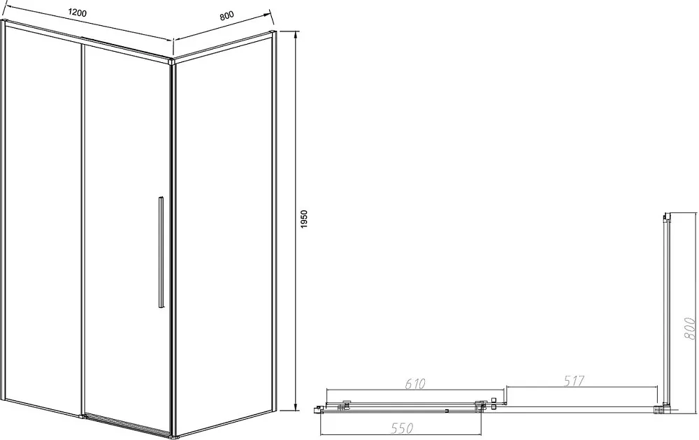 Душевой уголок Vincea Slim-N VSR-4SN8012CLB 120х80 см, профиль черный Sancos — официальный сайт
