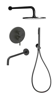 Душевой комплект Paffoni Light KITLIG019NO141, С ВНУТРЕННЕЙ ЧАСТЬЮ, черный матовый